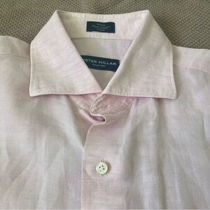 Peter Millar collection Light Pink linen/cotton Casual Button Down Shirt M